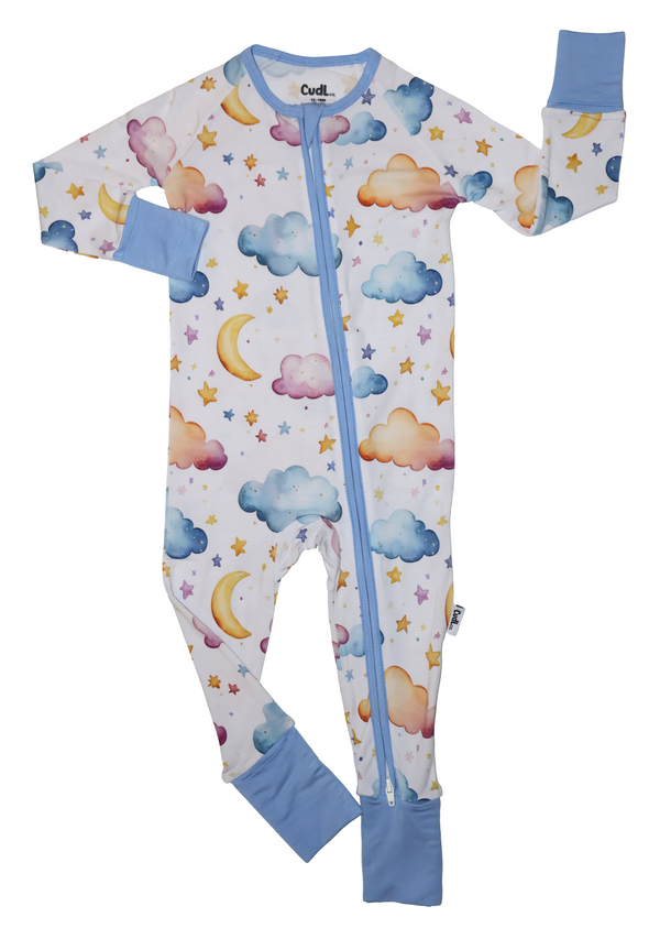 CudlCozy™ Zip - 0-3 months / Clouds Blue